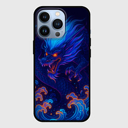 Чехол для iPhone 13 Pro Неоновый дракон - нейроарт, цвет: 3D-черный