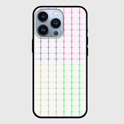 Чехол для iPhone 13 Pro Color white multicolored stripes, цвет: 3D-черный