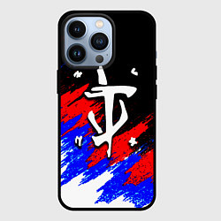 Чехол для iPhone 13 Pro Doom триколор краски, цвет: 3D-черный