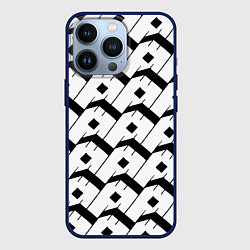 Чехол для iPhone 13 Pro Три буквы: чёрные, цвет: 3D-тёмно-синий