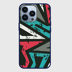 Чехол для iPhone 13 Pro Геометрический узор, цвет: 3D-тёмно-синий