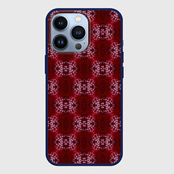 Чехол для iPhone 13 Pro Ромбы узорчатые винного цвета, цвет: 3D-тёмно-синий