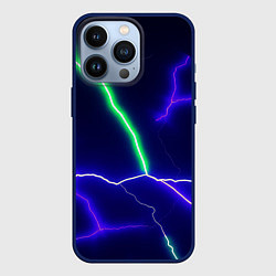 Чехол для iPhone 13 Pro Multicolored lightning, цвет: 3D-тёмно-синий