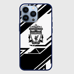 Чехол для iPhone 13 Pro Liverpool черные полосы геометрия, цвет: 3D-тёмно-синий