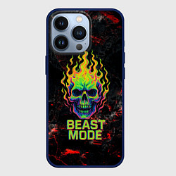 Чехол для iPhone 13 Pro Beast mode череп, цвет: 3D-тёмно-синий