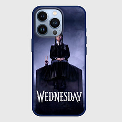 Чехол для iPhone 13 Pro Уэнсдей и вещь на могиле Wednesday, цвет: 3D-тёмно-синий