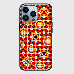 Чехол для iPhone 13 Pro Пестрый узорчатый паттерн, цвет: 3D-тёмно-синий