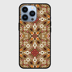 Чехол для iPhone 13 Pro Традиционные славянские узоры, цвет: 3D-черный