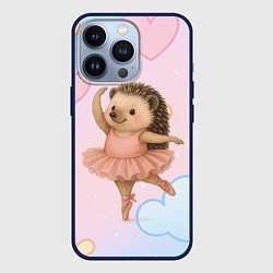 Чехол для iPhone 13 Pro Ежик балерина, цвет: 3D-тёмно-синий