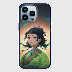 Чехол для iPhone 13 Pro Маомао на фоне облаков, цвет: 3D-тёмно-синий