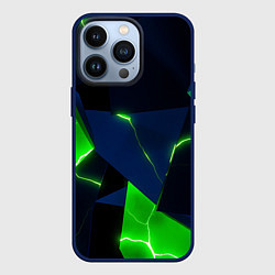 Чехол для iPhone 13 Pro Neon tile green, цвет: 3D-тёмно-синий