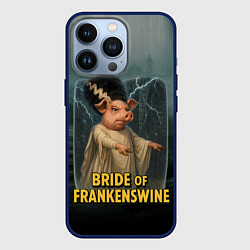 Чехол для iPhone 13 Pro Франкенштейн свинья невеста, цвет: 3D-тёмно-синий