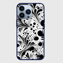Чехол для iPhone 13 Pro Кляксы и растения - нейроарт паттерн, цвет: 3D-тёмно-синий