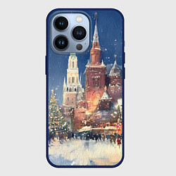 Чехол для iPhone 13 Pro Новый год - Москва, цвет: 3D-тёмно-синий