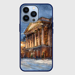 Чехол для iPhone 13 Pro Новогодний Санкт-Петербург, цвет: 3D-тёмно-синий