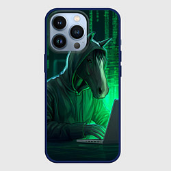 Чехол для iPhone 13 Pro Конь хакер, цвет: 3D-тёмно-синий