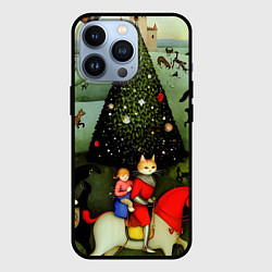Чехол для iPhone 13 Pro Новогодний кот Босха, цвет: 3D-черный