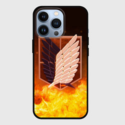 Чехол для iPhone 13 Pro Атака Титанов, цвет: 3D-черный