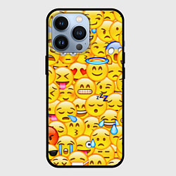 Чехол для iPhone 13 Pro Emoji, цвет: 3D-черный