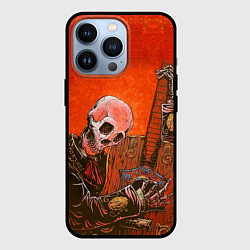 Чехол для iPhone 13 Pro Скелет с гитарой, цвет: 3D-черный