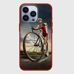 Чехол для iPhone 13 Pro Велогонщик, цвет: 3D-красный