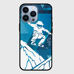 Чехол для iPhone 13 Pro Горы и сноубордист, цвет: 3D-черный