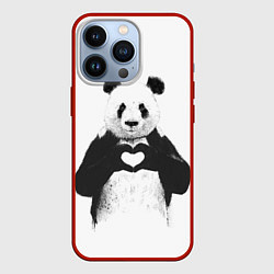 Чехол для iPhone 13 Pro Panda Love, цвет: 3D-красный