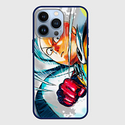 Чехол для iPhone 13 Pro One Punch Man Rage, цвет: 3D-тёмно-синий