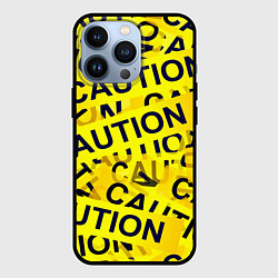 Чехол для iPhone 13 Pro Caution, цвет: 3D-черный