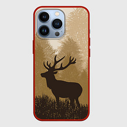 Чехол для iPhone 13 Pro Олень на охоте, цвет: 3D-красный