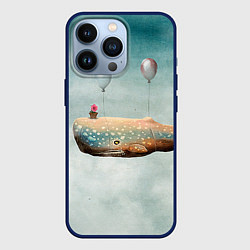 Чехол для iPhone 13 Pro Летящий кит, цвет: 3D-тёмно-синий