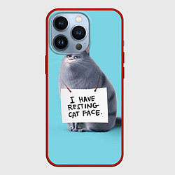 Чехол для iPhone 13 Pro I have resing cat face, цвет: 3D-красный