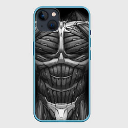 Чехол для iPhone 14 Plus Экзоскелет, цвет: 3D-голубой