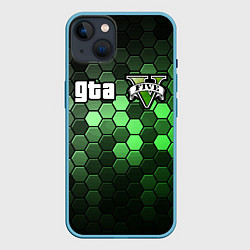 Чехол для iPhone 14 Plus GTA 5 ГТА 5, цвет: 3D-голубой