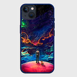 Чехол для iPhone 14 Plus Глубокий космос, цвет: 3D-тёмно-синий