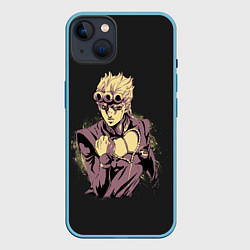 Чехол для iPhone 14 Plus Giorno Giovanna Golden Wind, цвет: 3D-голубой