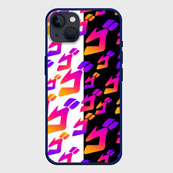 Чехол для iPhone 14 Plus JOJO BIZARRE ADVENTURE ДЖО ДЖО УЗОР, цвет: 3D-тёмно-синий