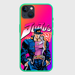 Чехол для iPhone 14 Plus JOJO BIZARRE ADVENTURE ДЖО ДЖО ГРАДИЕНТ, цвет: 3D-мятный