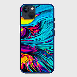 Чехол для iPhone 14 Plus Paint Wave, цвет: 3D-тёмно-синий