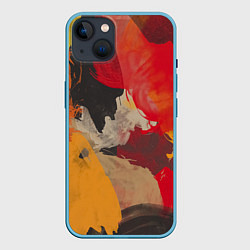 Чехол для iPhone 14 Plus Мазки Акварелью, цвет: 3D-голубой