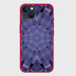 Чехол для iPhone 14 Plus Техно фиолетовая броня, цвет: 3D-малиновый