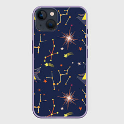 Чехол для iPhone 14 Plus Созвездия, цвет: 3D-серый