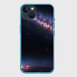 Чехол для iPhone 14 Plus Млечный путь в звездном небе, цвет: 3D-голубой
