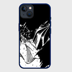 Чехол для iPhone 14 Plus Берсерк Гатс в чёрных доспехах, цвет: 3D-тёмно-синий