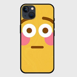 Чехол для iPhone 14 Plus Удивленный смайл, цвет: 3D-черный