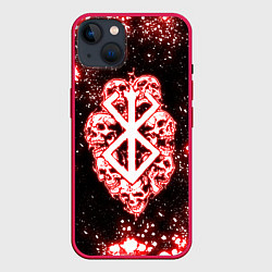 Чехол для iPhone 14 Plus Неоновое клеймо жертвы из Берсерка, цвет: 3D-малиновый