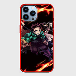Чехол для iPhone 14 Pro Max KIMETSU NO YAIBA, цвет: 3D-красный