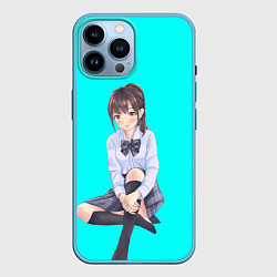 Чехол для iPhone 14 Pro Max Anime girl, цвет: 3D-голубой