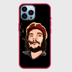 Чехол для iPhone 14 Pro Max ЧЕ С СИГАРОЙ, цвет: 3D-малиновый