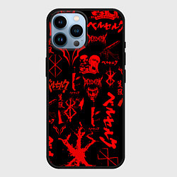 Чехол для iPhone 14 Pro Max БЕРСЕРК ПАТТЕРН СИМВОЛИКА КЛЕЙМО, цвет: 3D-черный